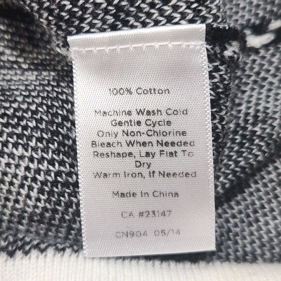 Talbots Full Zip Sweater Jacket Medium Black Houndstooth Academia Holiday Preppy - Picture 6 of 9